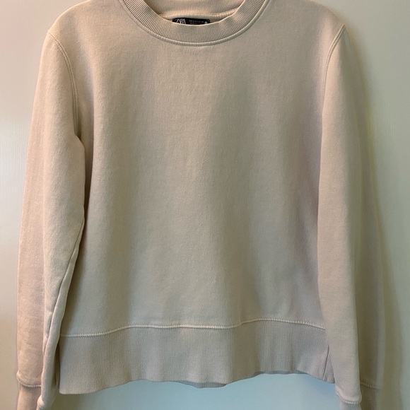 Zara Cream Fleece Sweater sz. S - Picture 2 of 5